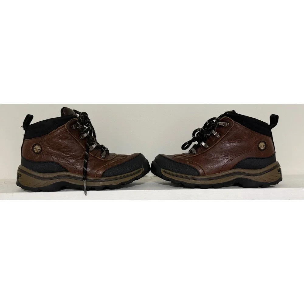 Timberland Toddler Kids Mt Maddsen Brown Leather Hiking Boots A1649 Size 10